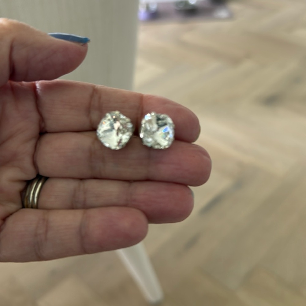 JoJo Loves You clear Mega Cushion earrings